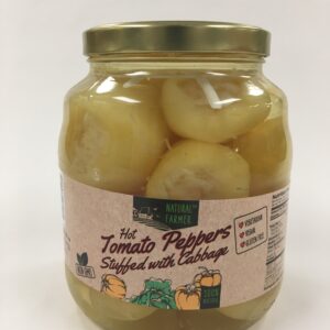 Hot Tomato Peppers Stuffed with Cabbage.